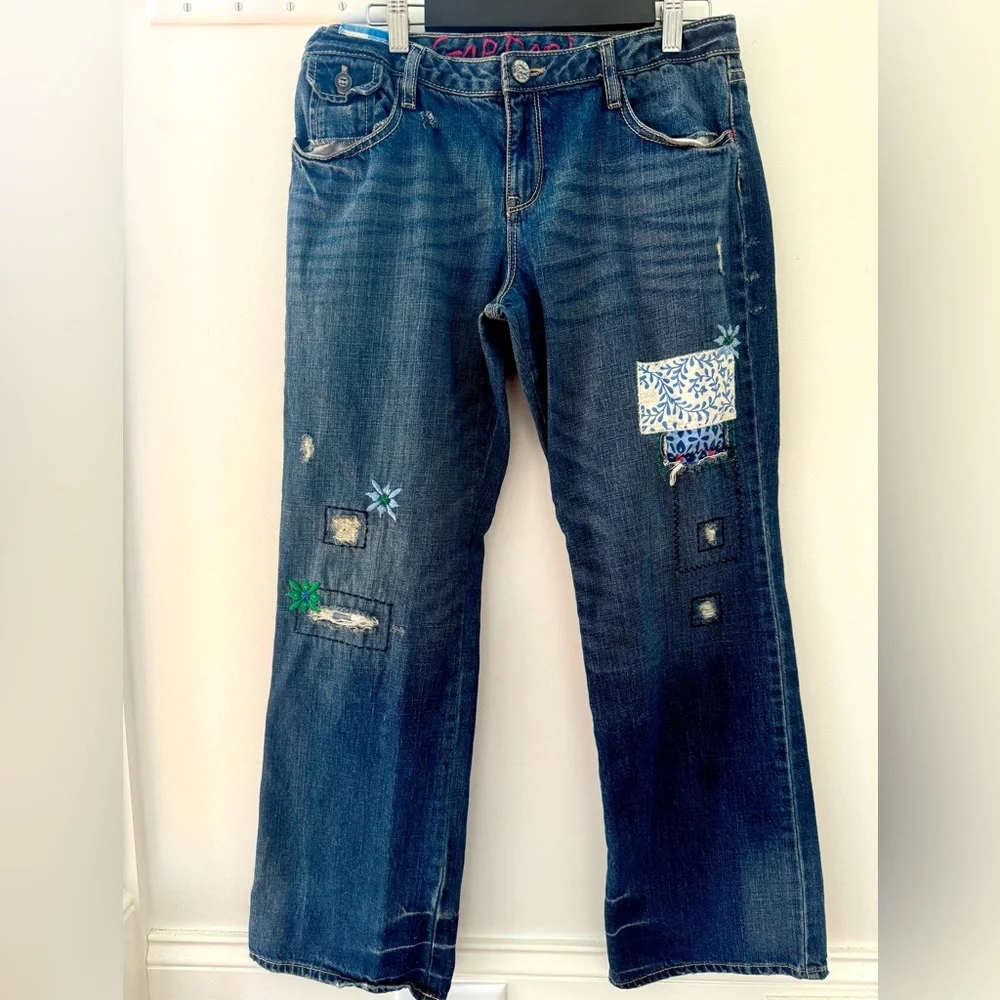 Gap Denim Jeans GIRLS Plus Pants Size 18 Plus Adjustable waist Patchwork